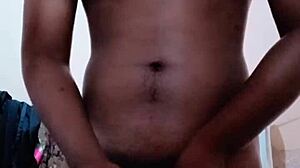 indian boy spitting and jerking in bathroom