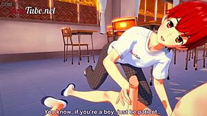 Enticing Yaoi Hentai 3D with Shiro Mascot Handjob and Anal Creampie in Classroom
