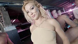 Naughty blonde milf dominates anal orgy in warehouse chaos