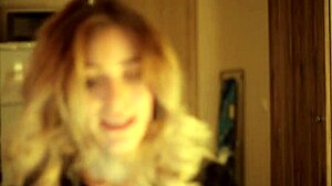 Blonde Camwhore Dances With Clothes Ripped