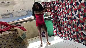 Ebony Teens Fuck In Laundry Room Under Daylight