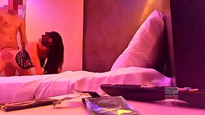 Karla, the hotwife, enjoys a Mexican cock at the party with friends.