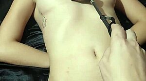 Hey, this skinny brazilian brunette goes crazy from the whip's touch on her blindfolded body