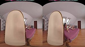 Cherry Kiss and Zuzu Sweet in VR Threesome Cowgirl Doggy