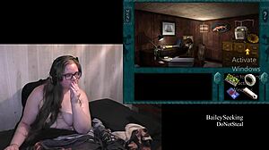 Naked BBW Brunette Plays Haunted Carousel Game.