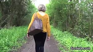 Unfaithful English milf Gill Ellis shows off massive globes