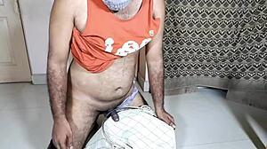 hard cock fucked in the steel bucket, watch it.