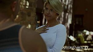 Blonde Step Mom Seduces Stepson with Short Hair