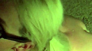 Big-tits blonde delivers intense blowjob