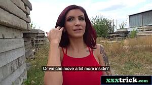 靠，我在户外用现金搞定大奶欧洲辣妹Amina Danger