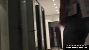 Dirty Disco Slut Sucks In Public Toilet