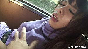 Eri blowing hard in the car backseat, wow!
