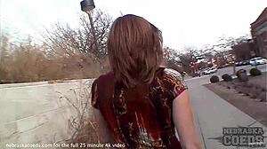 College Girl Flashing Tits and Pussy Outdoors