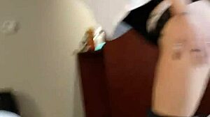 Vanessa Vixon gives first footjob in years. Adds blowjob tease.