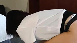 Vanessa Vixon gives first footjob in years. Adds blowjob tease.