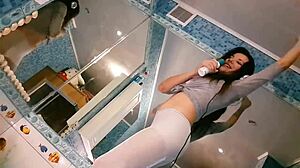 Call me sexy in an intriguing bathroom scene