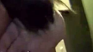 quick amateur pov session in the bathroom with brunette