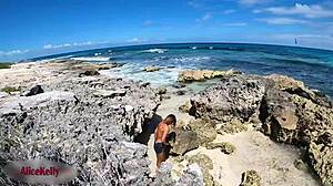 Tourist Films Girl Masturbating by Sea