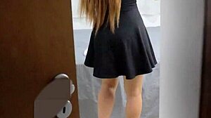 Brother spies on sister changing and joins stepdad for anal