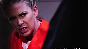 Lesbian cougar subtly savors inmate encounter