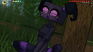 HornyCraft Enderman sitter på Steves ansikte