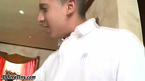 petite latina gets facial after blowjob