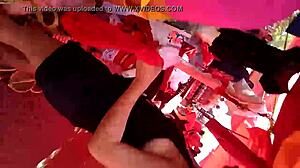 teen 18+ shows off her beautiful cleavage in a sexy top