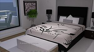 big tits bouncing in yacht cabin during fmf sex with milf anime