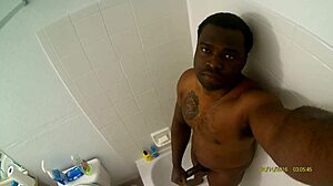 he strokes his monster cock solo until he cums all over