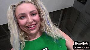 Hey, watch this cheerleader babe wank me POV!