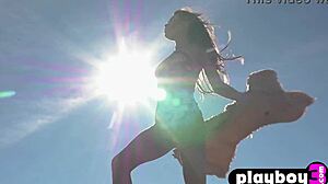 Petite Teen Model Poses Outdoors