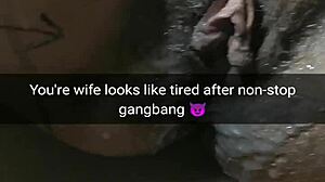 내 큰 젖 아내 크림파이 갱뱅 후에 봐서 너무 압도돼. 이제 확실히 임신했어!