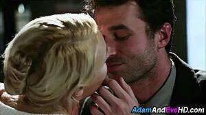 chick watches babe suck in public park