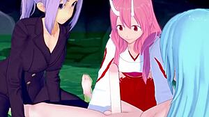 Shuna And Shion Rimuru Engage In Group Action In Hot Springs Parody