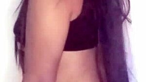 Skinny latina brunette dances seductively before giving blowjob and fucking her boyfriend