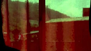 young couple in shadows giving blowjob to each other