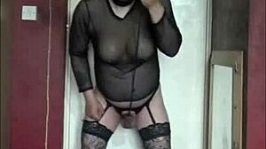 Stretching my ballsacks in stockings