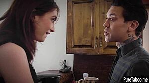 tattooed milf got in perverted threesome action