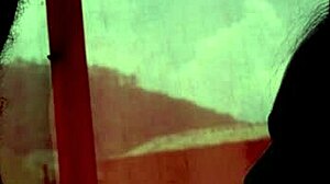 young couple in shadows giving blowjob to each other