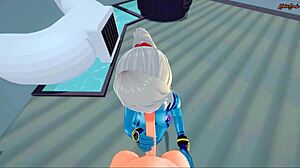 samus gets a pov facial before getting a missionary creampie - metroid hentai game.