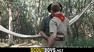 hot gay outdoor ass pounding in scoutboys hammock