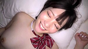 일본 미녀 호노카, 야외 데이트로 몰래 나와 목걸이 플레이와 카우걸로 사정까지