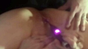 squirting and fucking hot blonde in homemade scene with toys