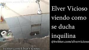 peek at naked latina in shower!