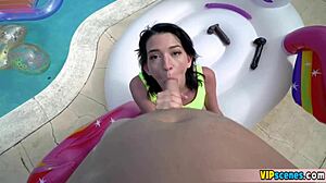 Petite brunette gets fucked hard in doggystyle outdoors