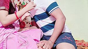 Desi bhabhi in sari seduces lover for intense action