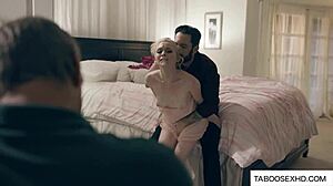 Step Daughter Pounded Hard Under Dad's Watch!