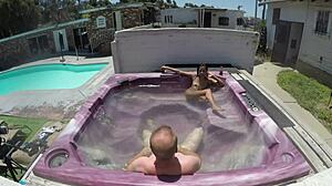 Watch Dayanara in the hot tub POV scene