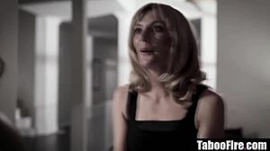 Closeted lesbian stepmom gets fucked by stepson and his date 😈