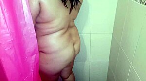 Spying on Stepmom in Shower with Hidden Camera